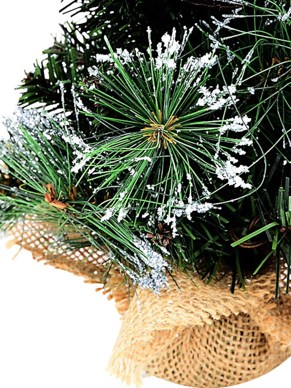 30cm Morning Frost Tabletop Tree With Pinecones | 37 Tips & Burlap Base — image 3