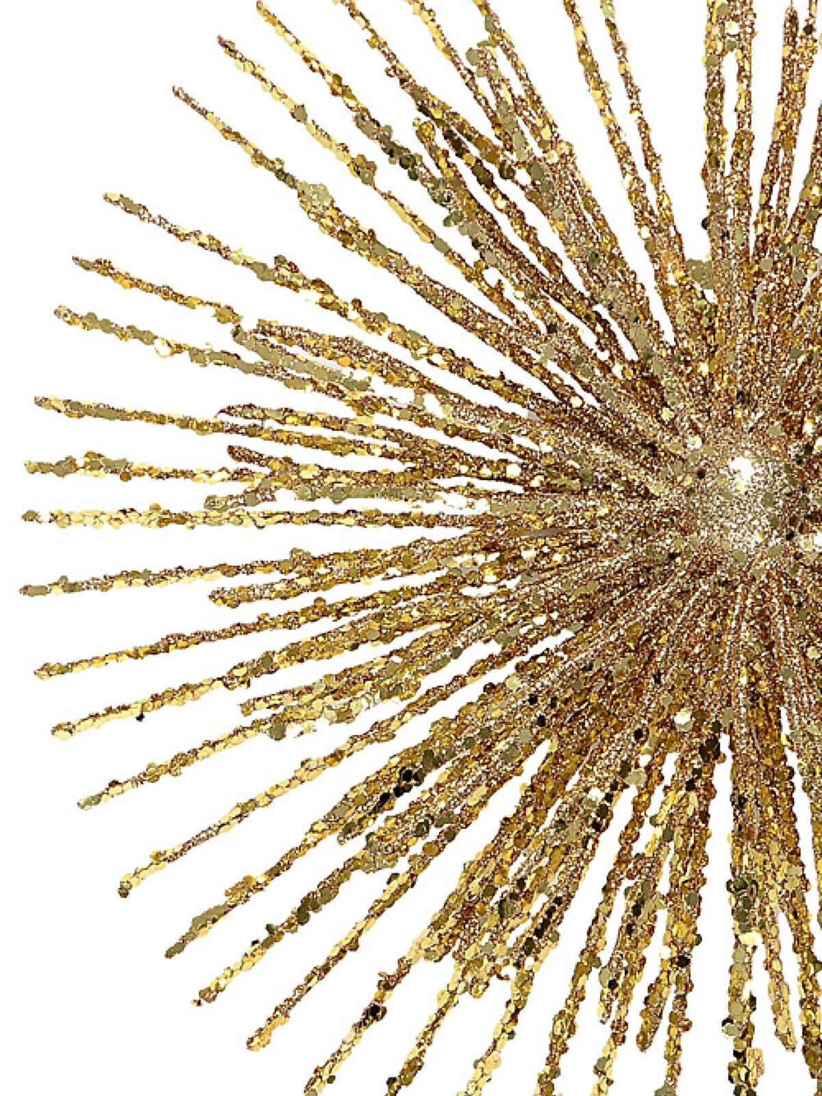 38cm Champagne Glitter Starburst Christmas Tree Top Decoration — image 3