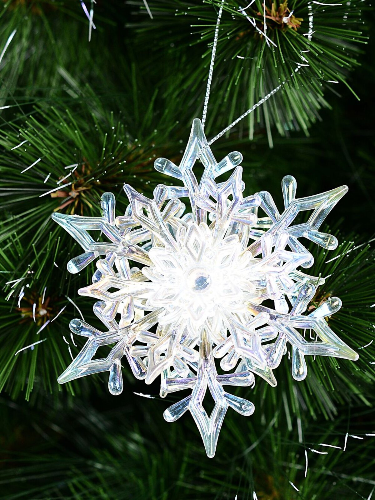 3D Iridescent Dendrite Snowflake Whimsical Essential Ornament | 11cm — image 2