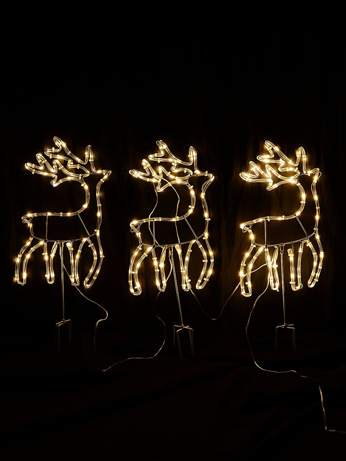 3x 39cm Warm White Reindeer Herd 2.1m Garden Path Light Set — image 3