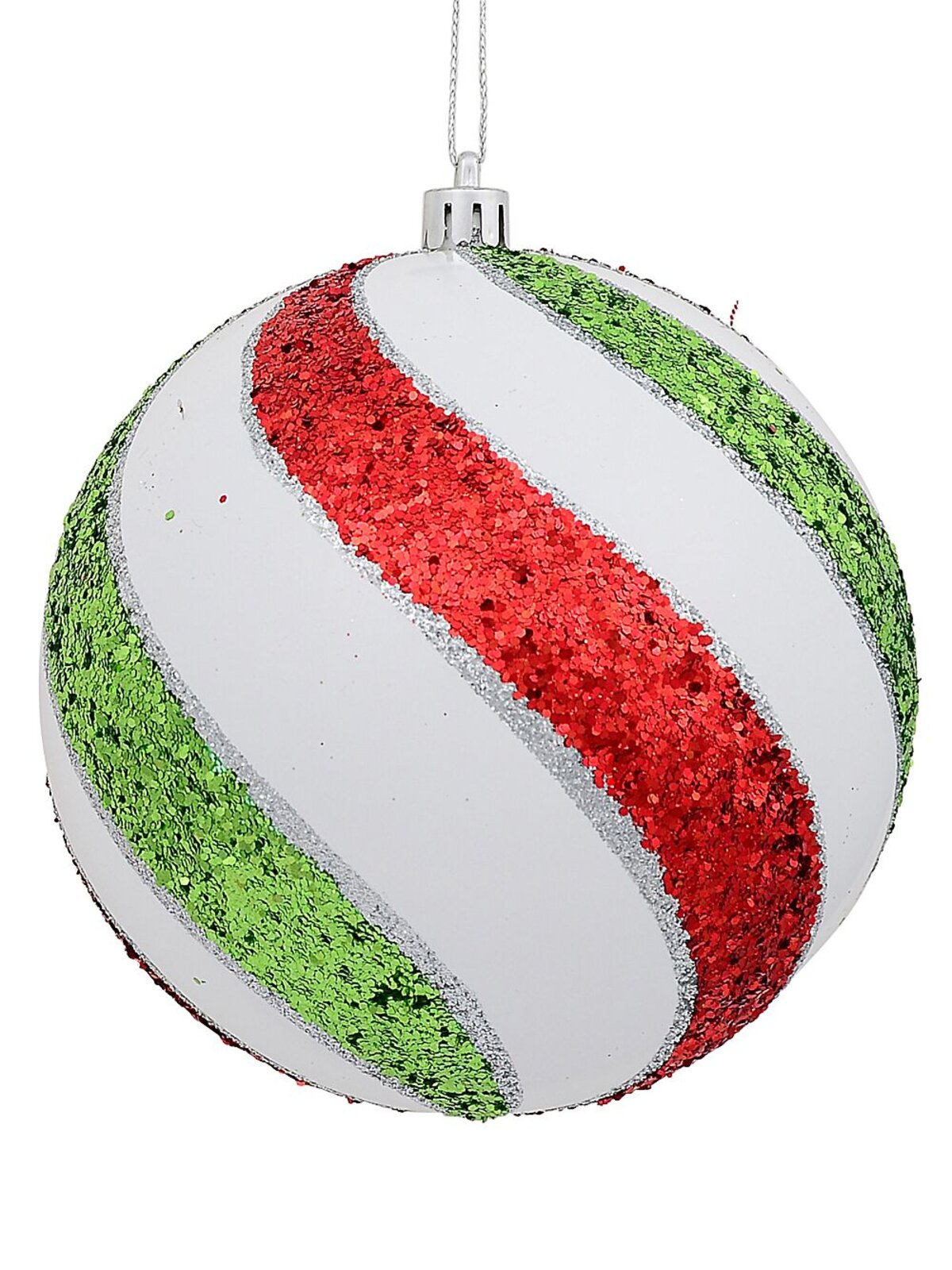 3x Dynamic White Signature Heritage Glitter Swirl Baubles | 12cm — image 6