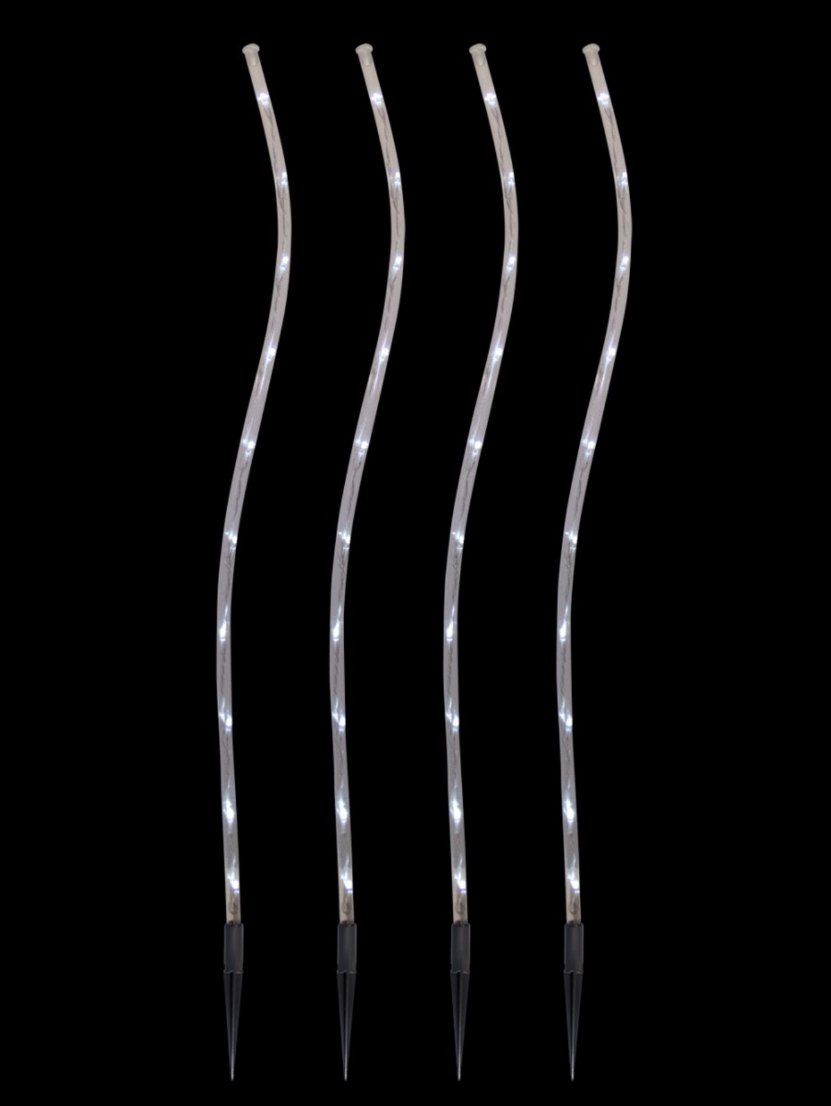 4 x Cool White Lighting Connect LED Wave Tube Stake Light - 70cm