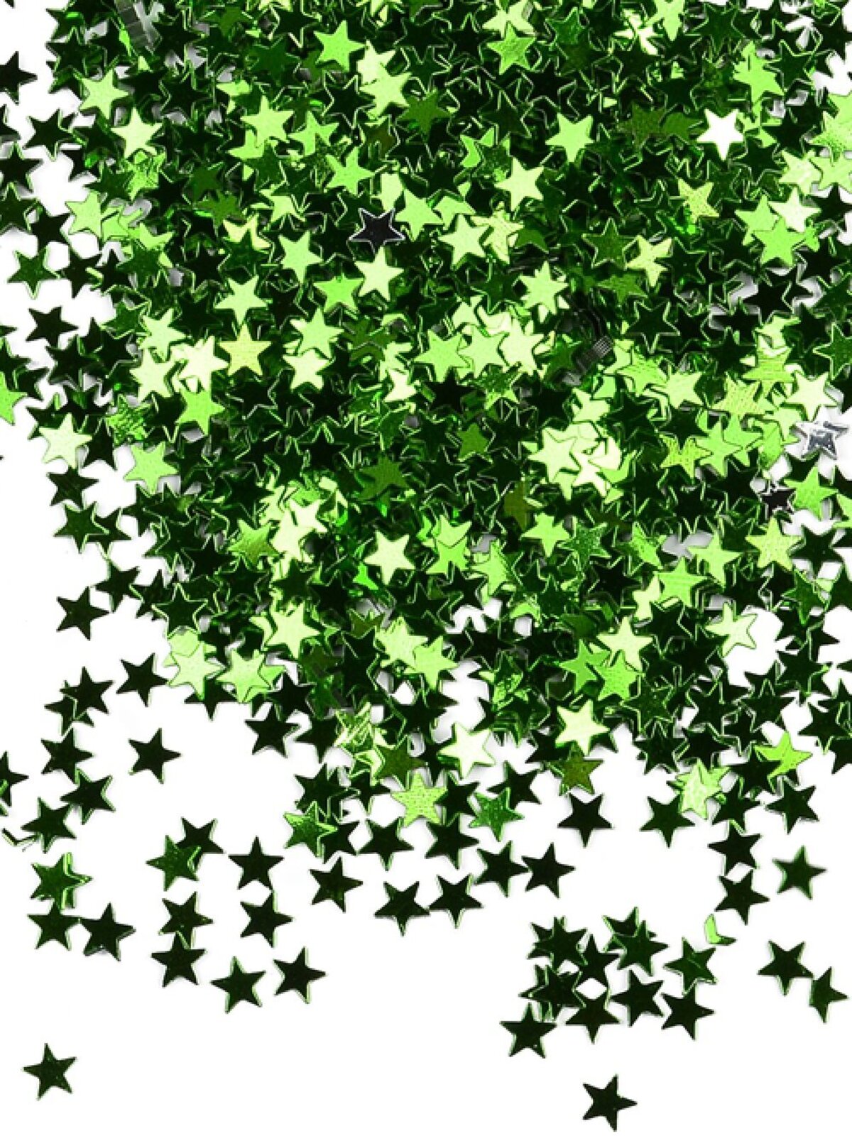40g Shiny Green Metallic Star Table Confetti | 7mm Festive Scatter Shapes