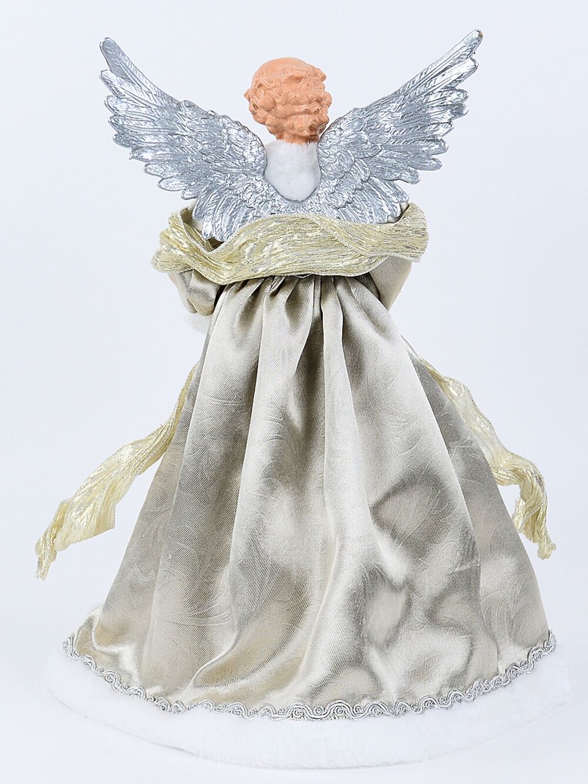 42cm Gold & Silver Luxe Angel With Silver Wings Christmas Tree Top Decoration — image 5