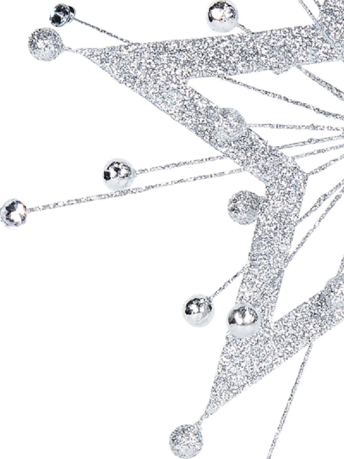 43cm Silver Glitter Christmas Starburst With Diamantes Tree Top Decoration — image 4