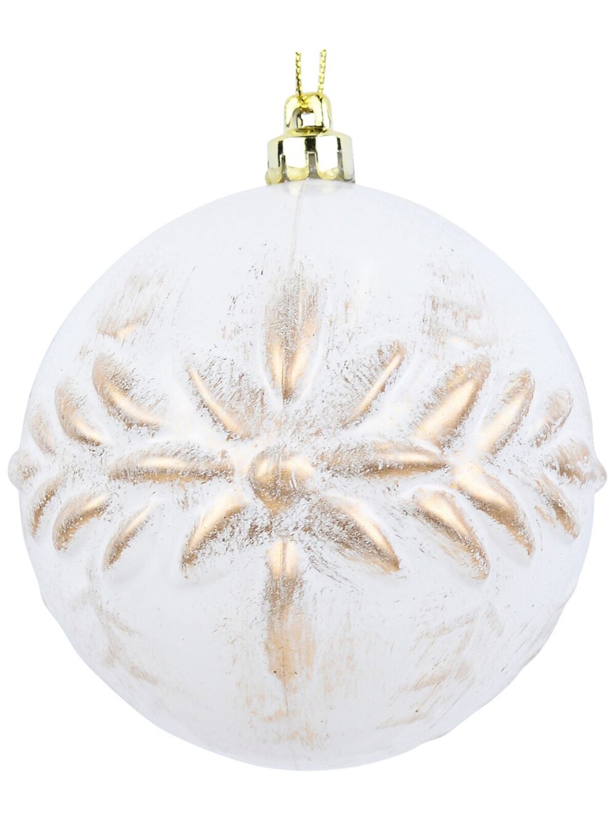 4x Dynamic White & Gold Statement Textured Vine Baubles | 80mm — image 3