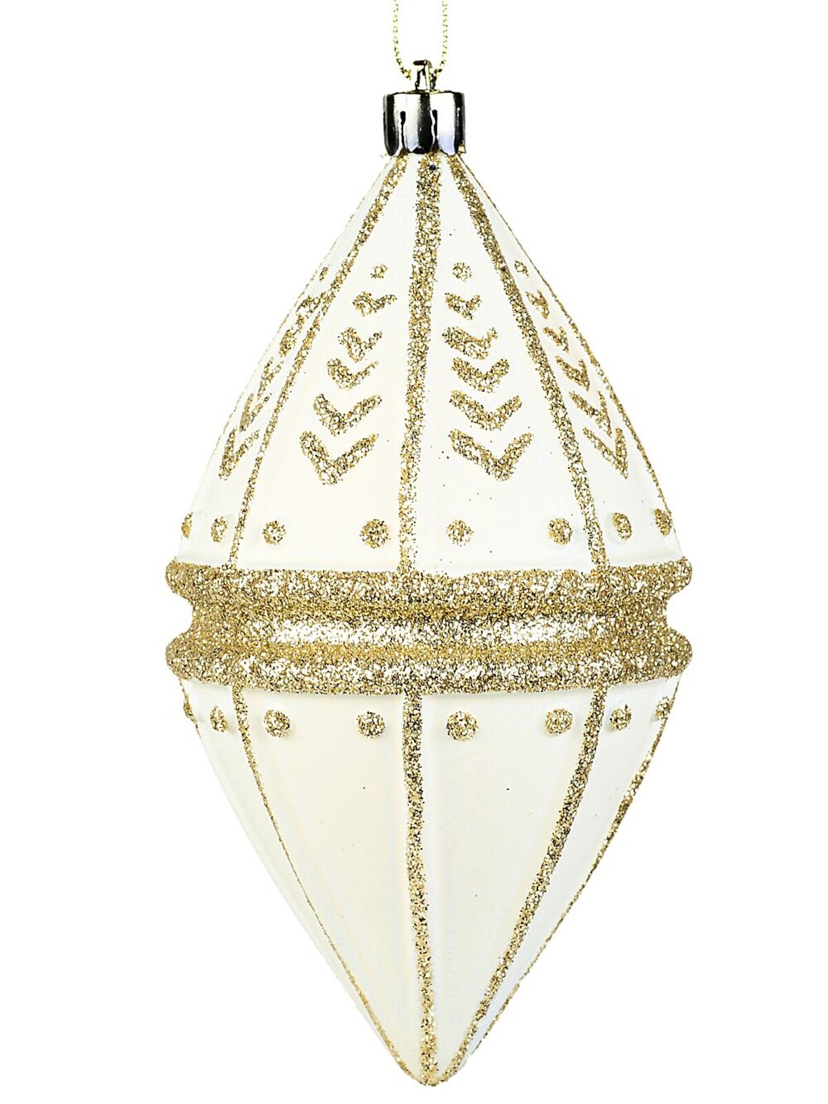 4x Ivory & Silver Lustrous Signature Gold Embellished Finial Drops | 14cm — image 4