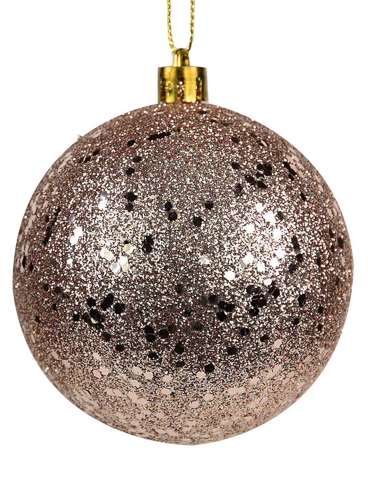 4x Lustrous Rose Gold Statement Sequin & Glitter Baubles | 80mm — image 4