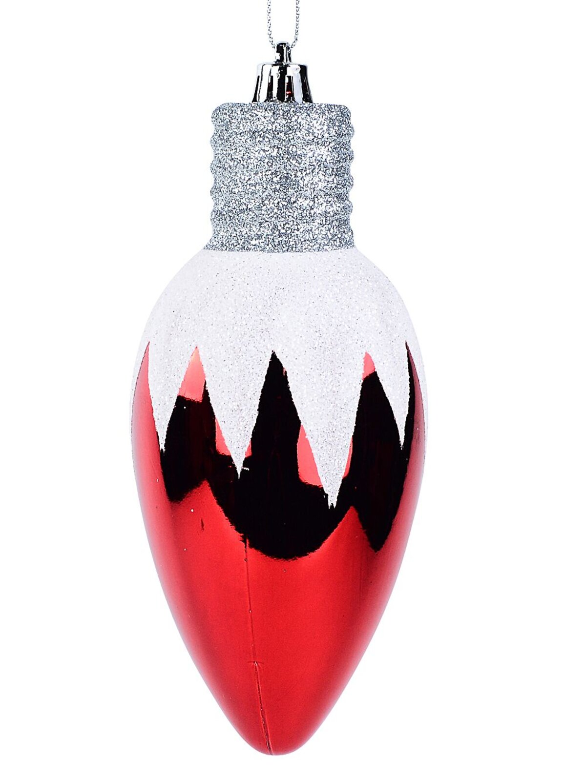 4x Whimsical Red & Green Majestic Icicle Light Bulb Baubles | 16cm — image 8