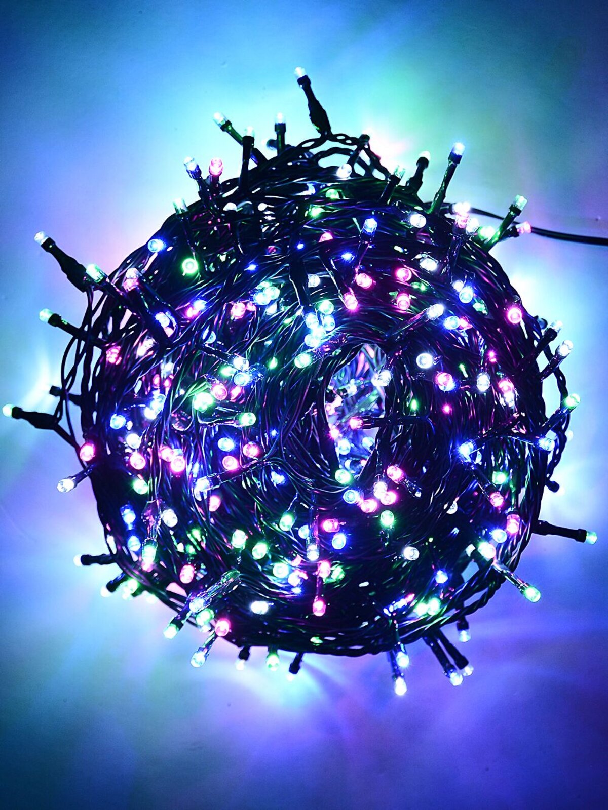 500 Multi Pastel Colours LED Concave Bulb Christmas Fairy String Lights - 25m — image 3