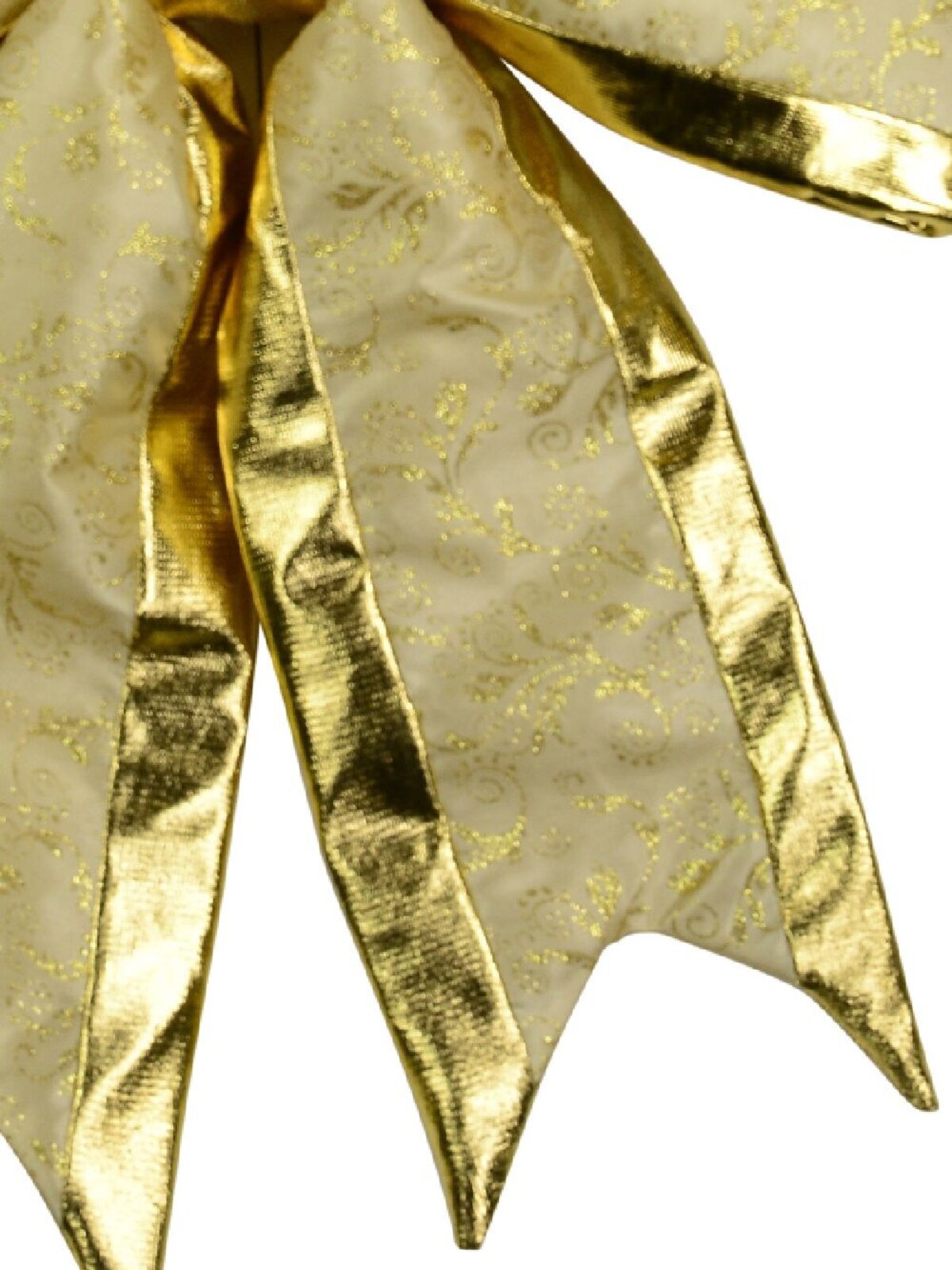 50cm Champagne & Gold Glitter Floral Pattern Monumental Bow — image 4