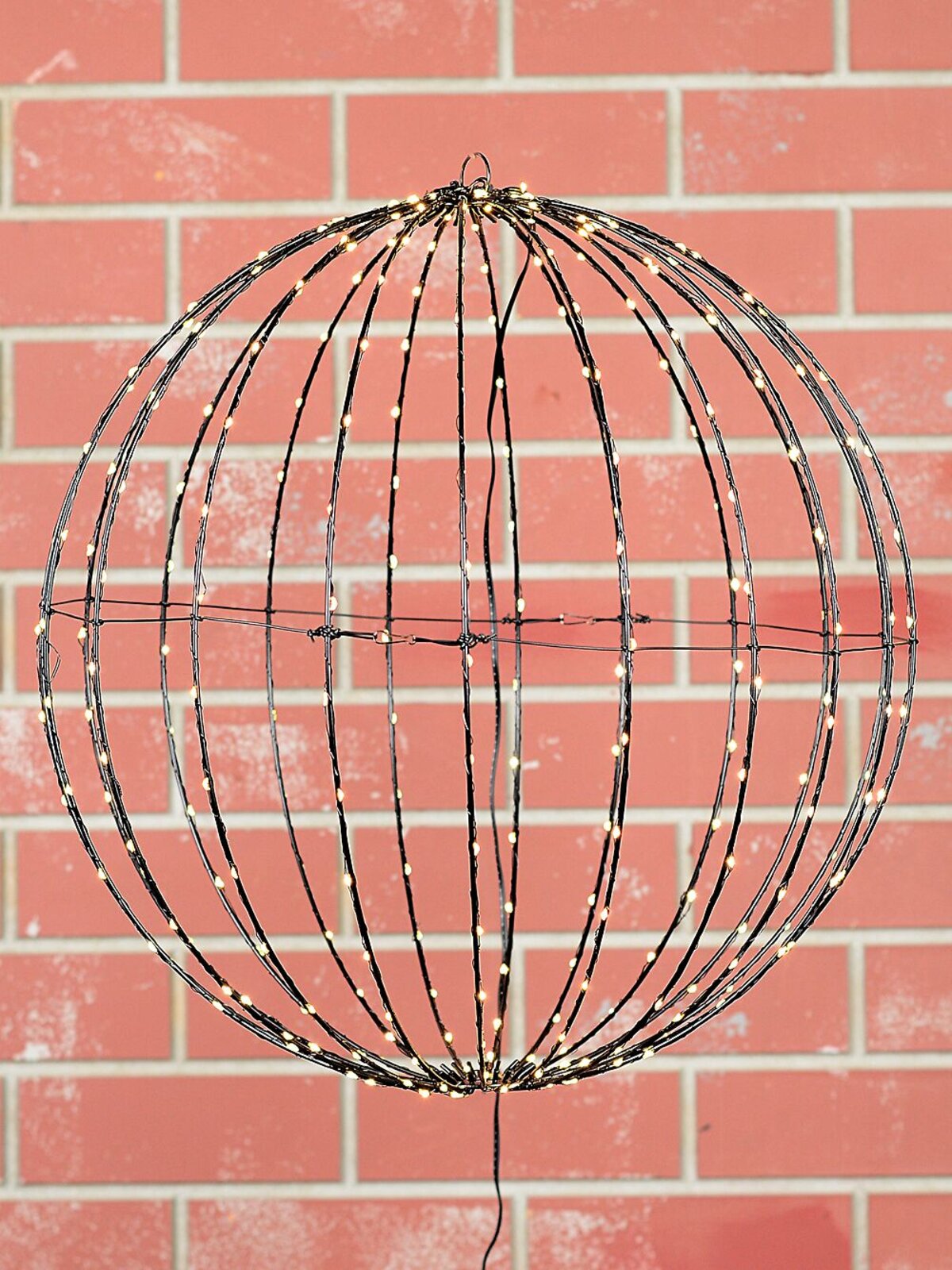 50cm Outdoor 3D Hanging Black Sphere LED Cage Light Display — image 6