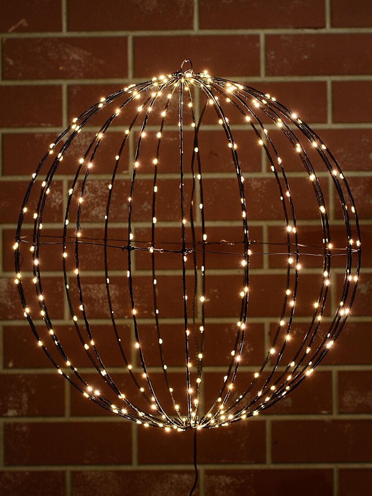 50cm Outdoor 3D Hanging Black Sphere LED Cage Light Display — image 5