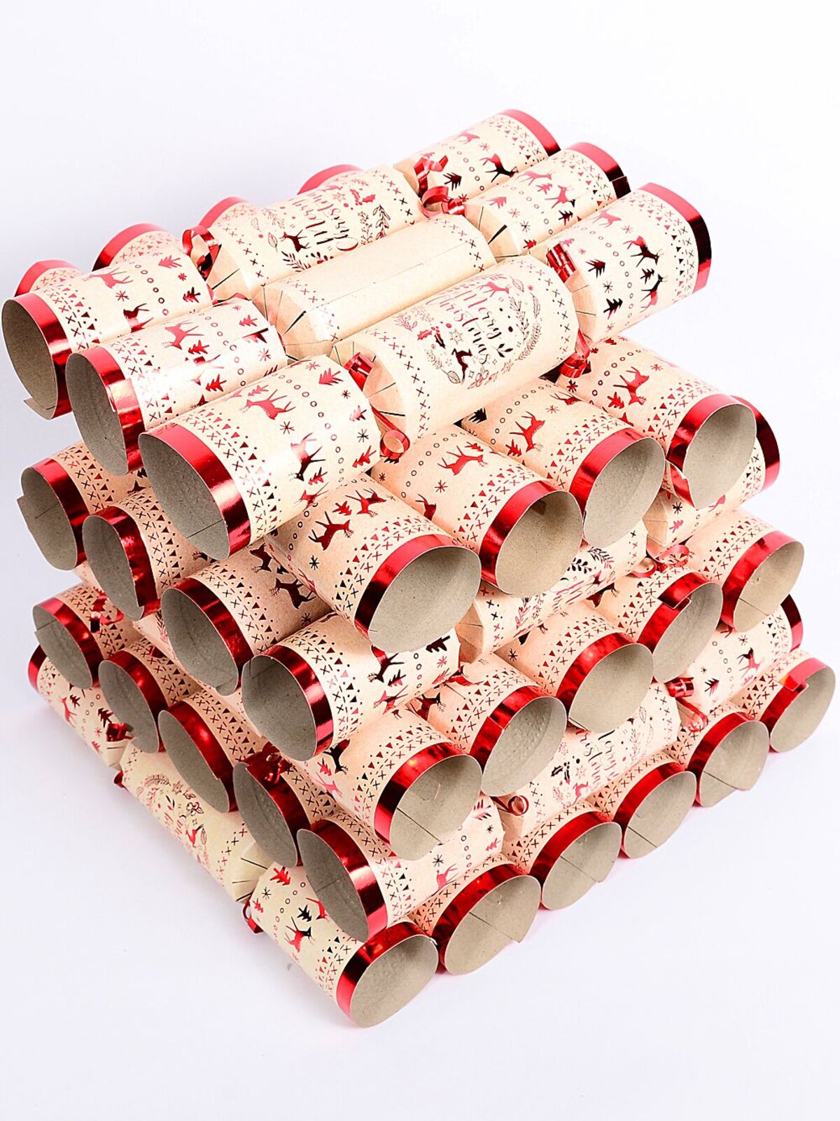 50x 31cm Tan & Cream Travertine Look With Red Christmas Icons Bon Bons — image 2