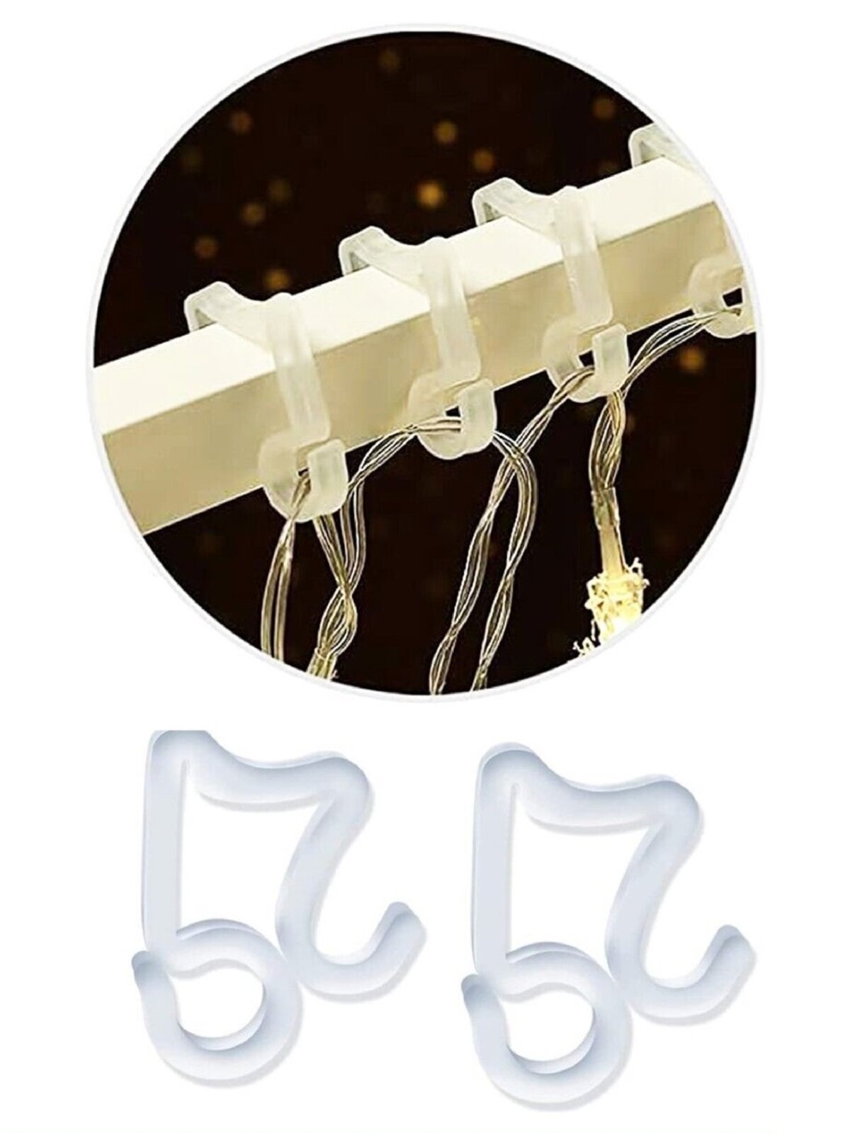 50x Reusable Outdoor Gutter Hooks Christmas Lights Accessory — image 5