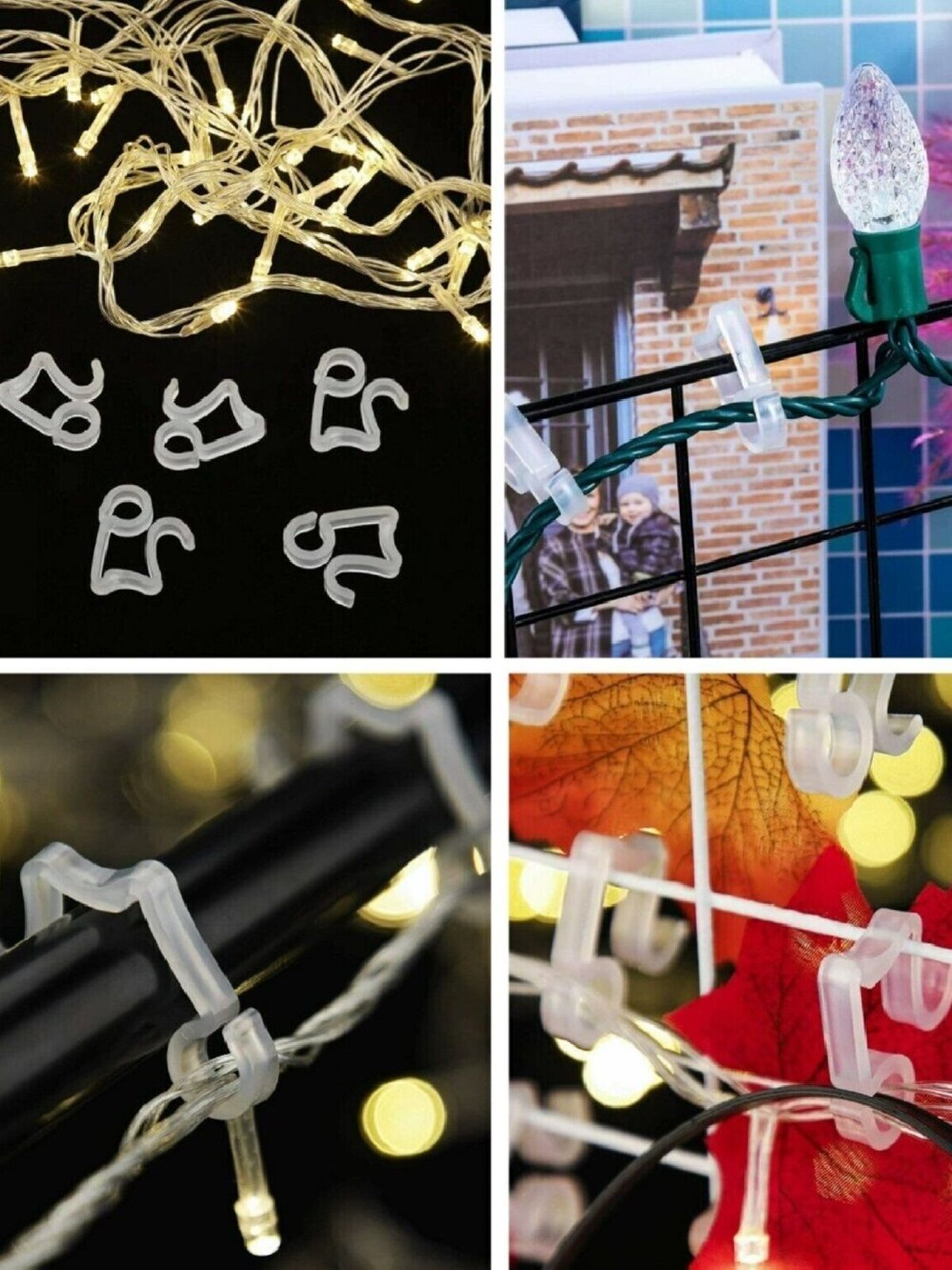 50x UV Stabilised Outdoor Gutter Hooks | Multi-Fit Icicle & Fairy Light Clips — image 2