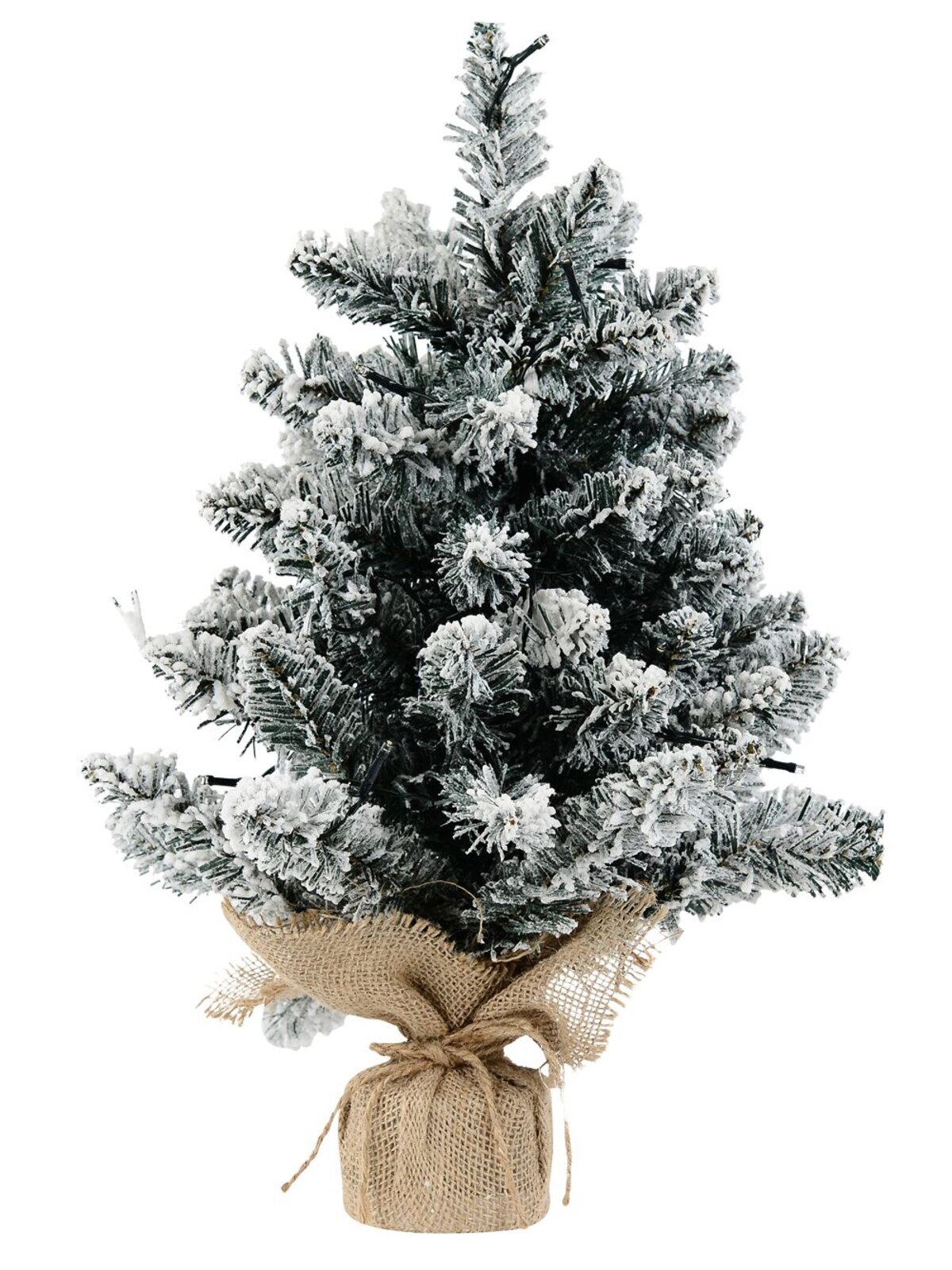 51cm Pre-Lit Perisher Snow Flocked Green Tabletop Christmas Tree With 65 Tips — image 2