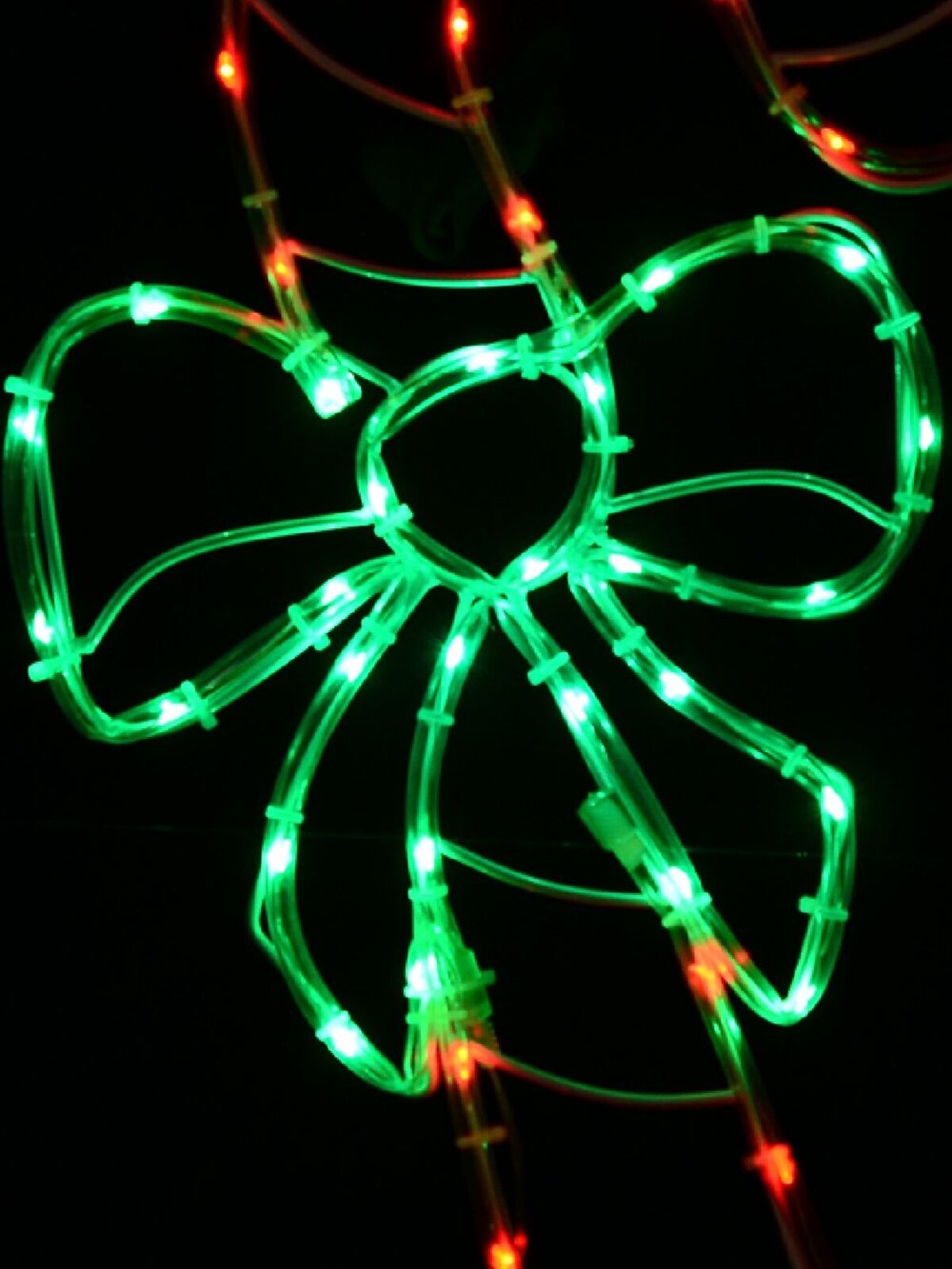 52cm Outdoor Candy Cane & Bow LED Noodle Rope Light Motif — image 3