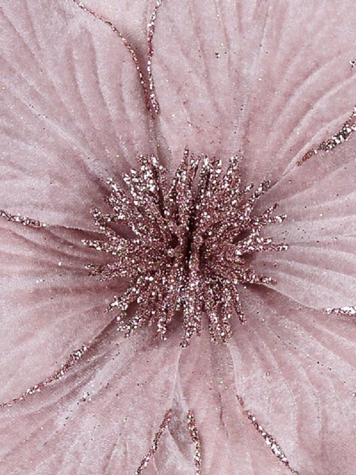 Pale Pink Fabric With Glitter Magnolia Long Christmas Stem | 56cm — image 4