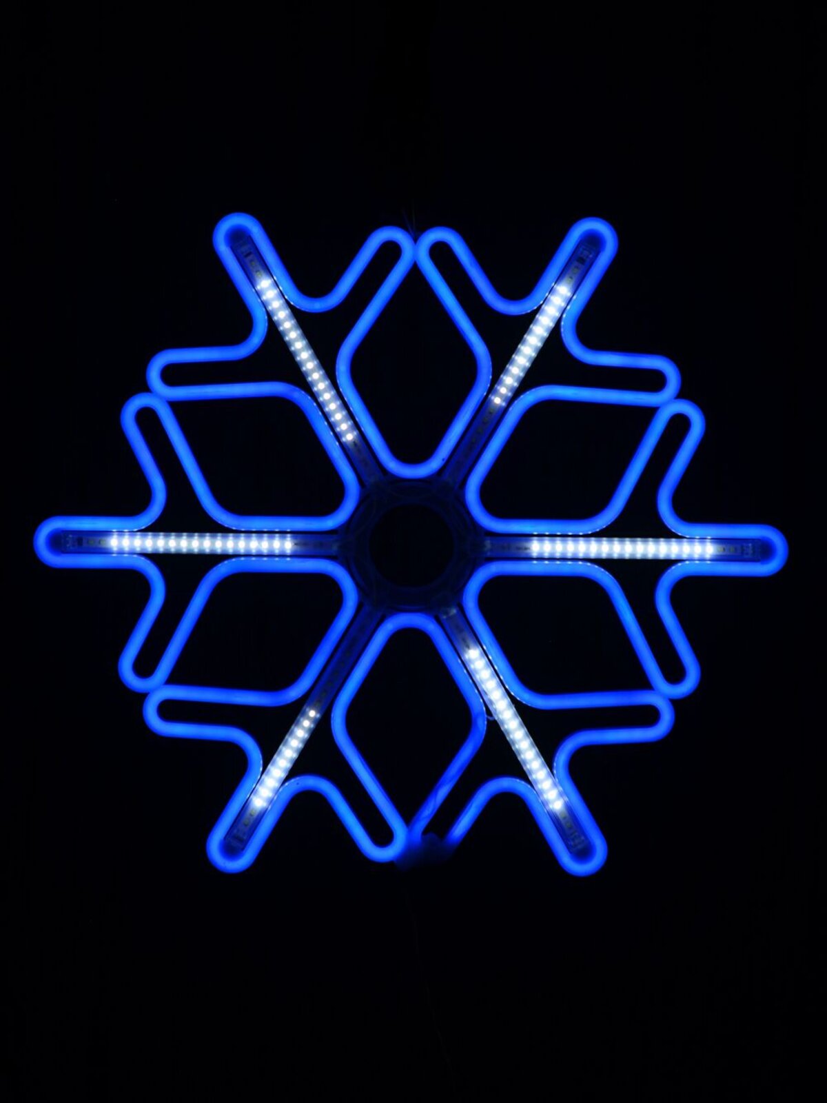 60cm Blue Snowflake With Cool White Flash Strip Neon Flex Light Display — image 3
