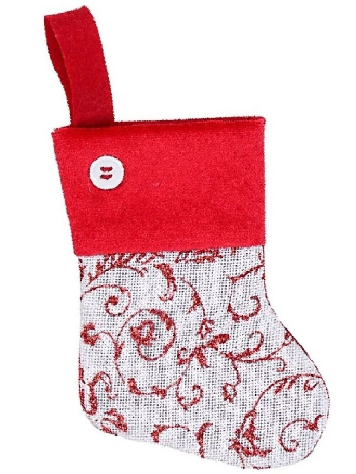 6x 15cm Mini White Mesh Stockings with Red Patterns — image 5