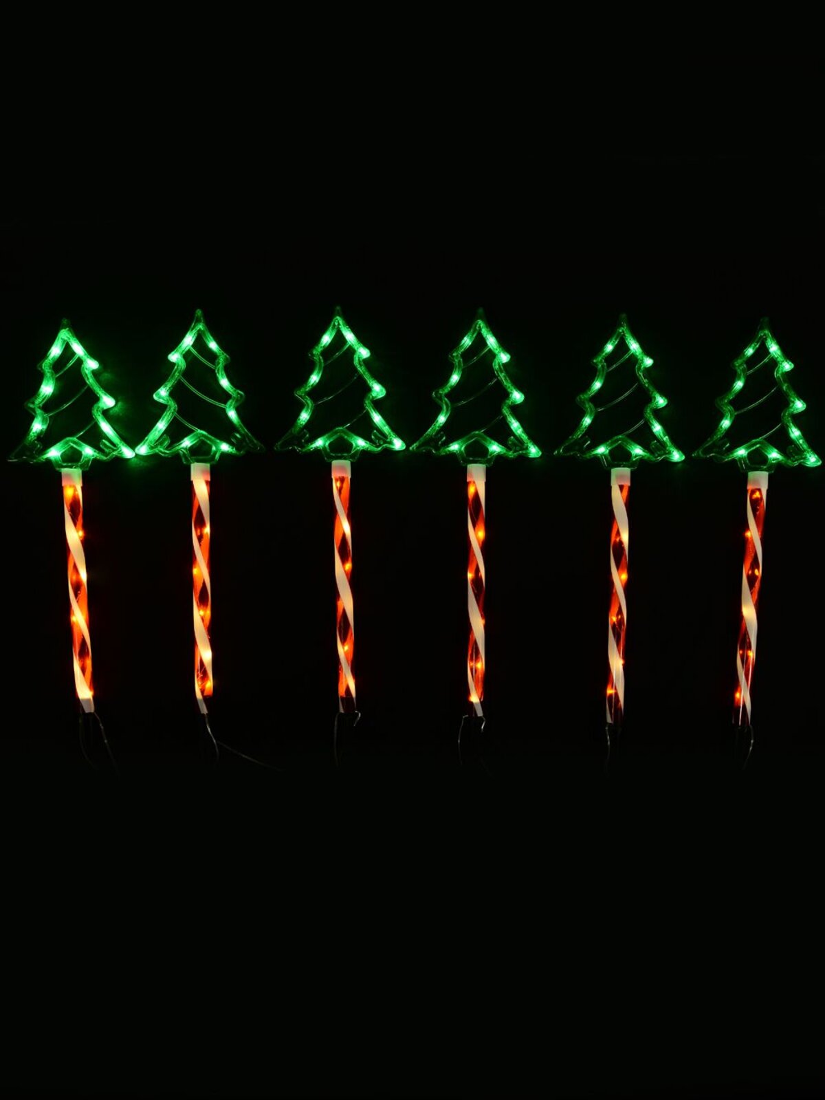 6x LED Christmas Tree & Spiral Path Lights - Hybrid Solar & Electric Stakes | 61cm — image 7