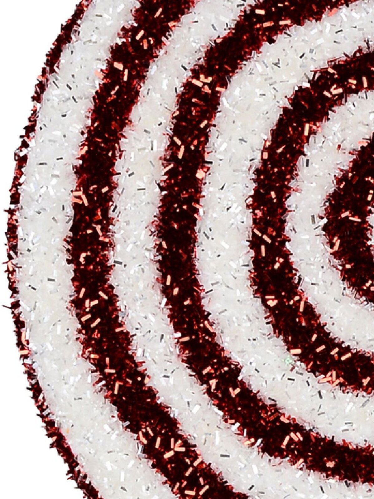 Red & White Spiral Metallic Tinsel Plaque Long Christmas Stem | 71cm — image 4