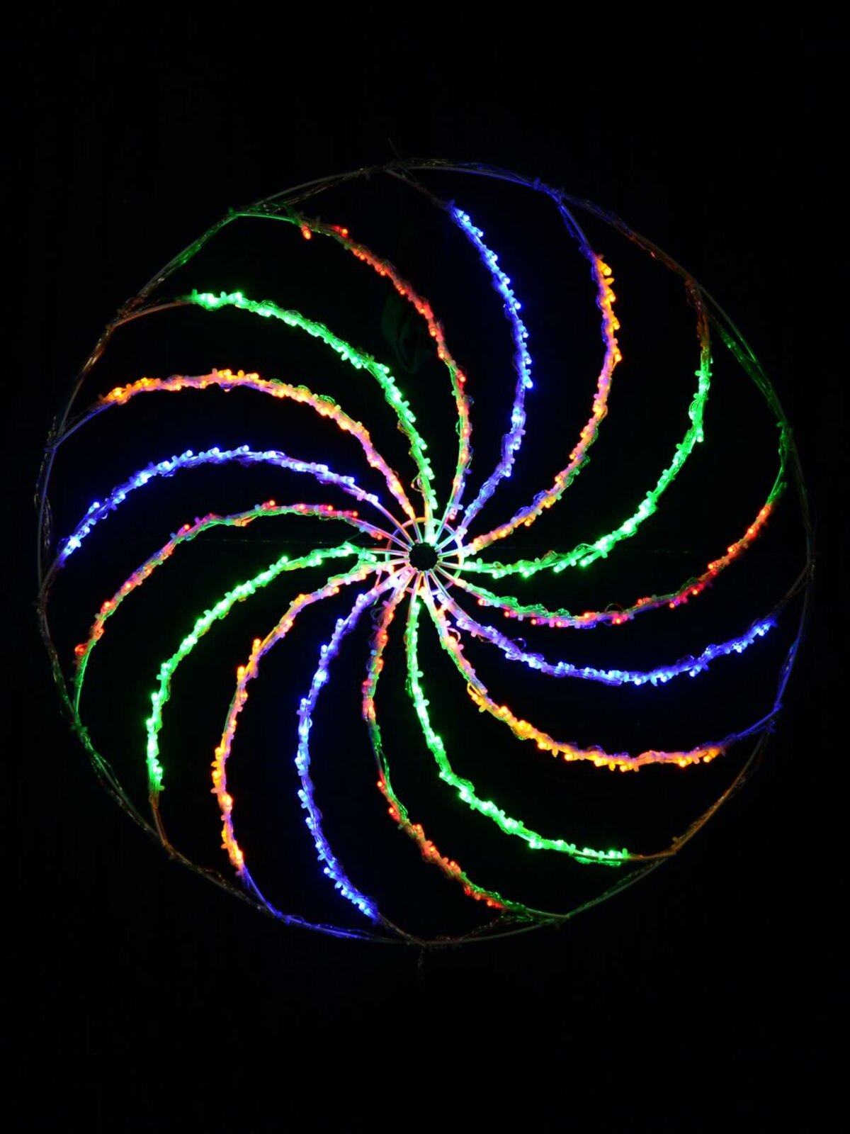 90cm Dynamic Spiral Pinwheel Multi Colour LED Outdoor String Light Display — image 3