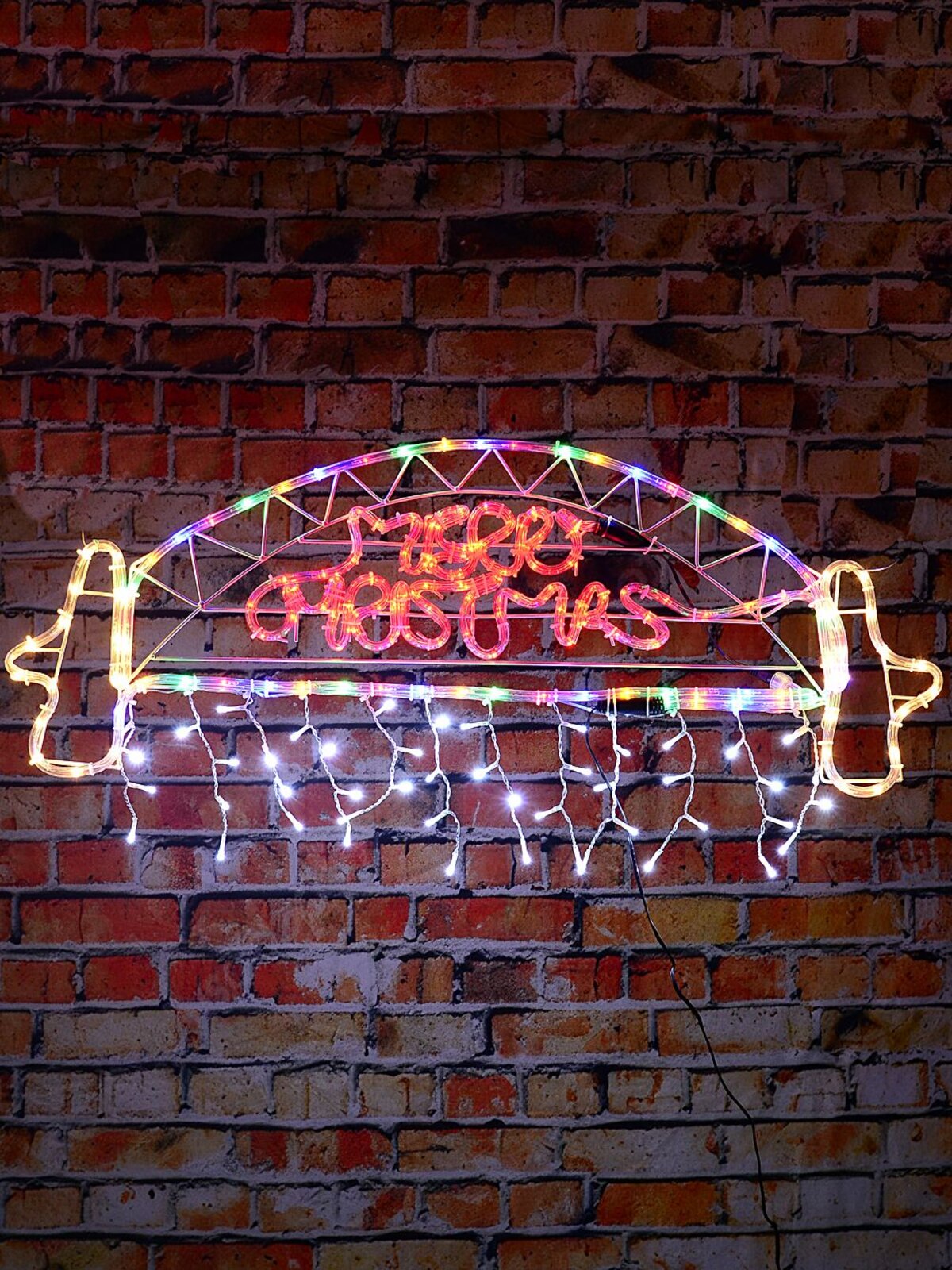 95cm Sydney Harbour Bridge Merry Christmas Multi LED Rope Light Display — image 2