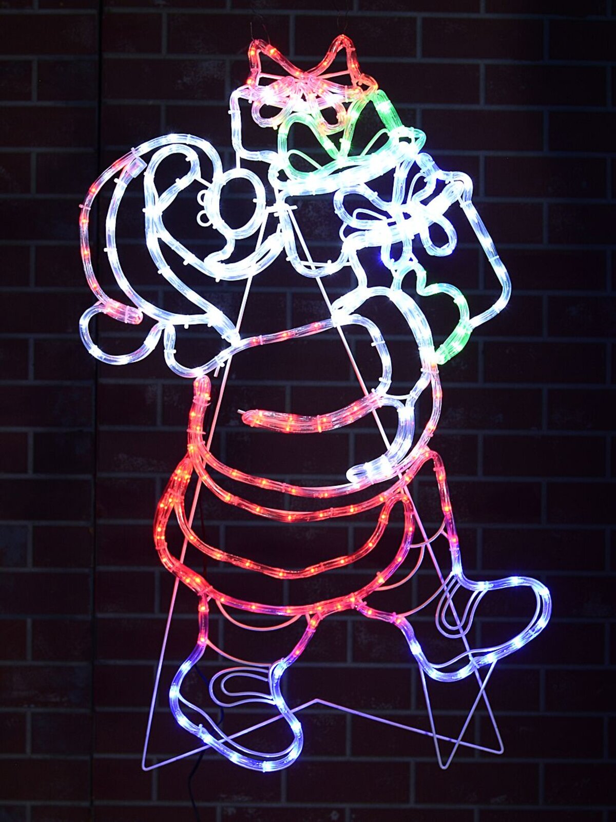 98cm Santa & Christmas Gifts With Red, Blue, Green & White LED Light Display — image 2