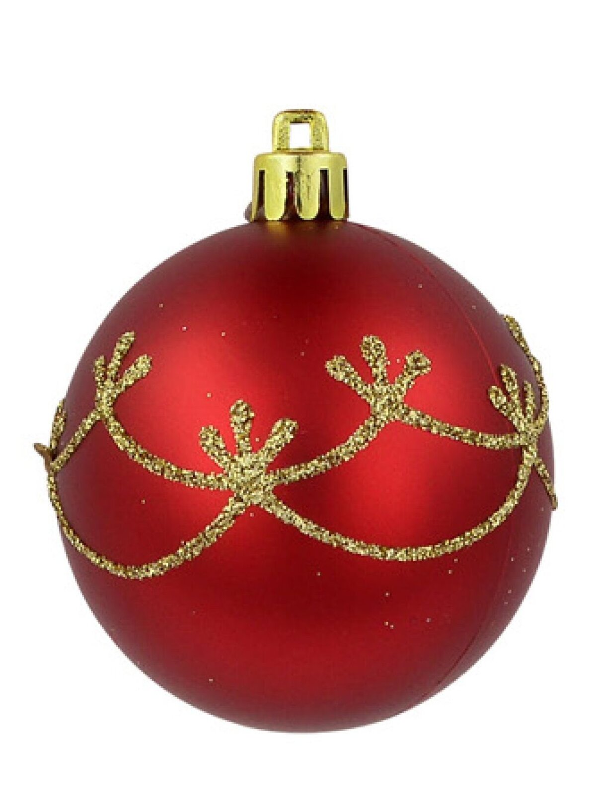 9x 60mm Red Baubles With Gold Stripe, Draped & Ornate Designs — image 3