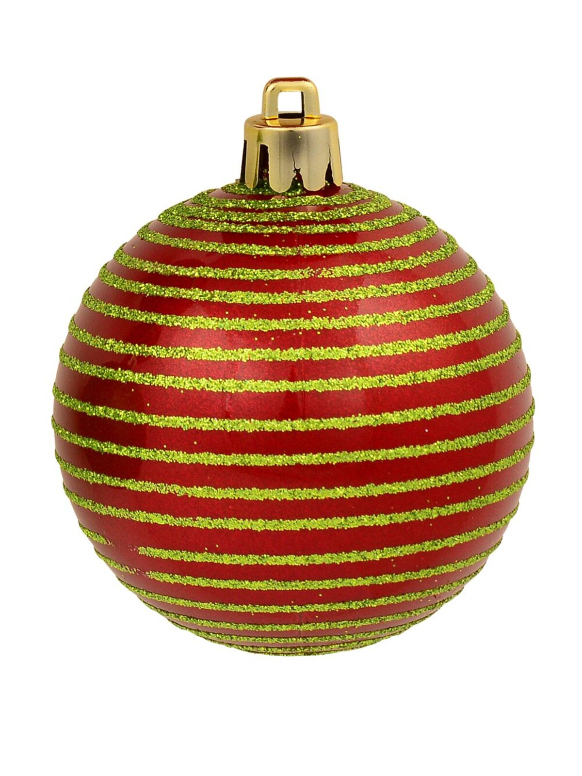 9x Timeless Red & Green Essential Ornate Glitter Ball Bauble Set | 60mm — image 8