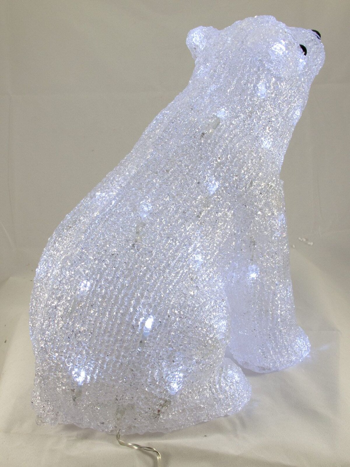 Acrylic LED Sitting Polar Bear Light Display - 28cm