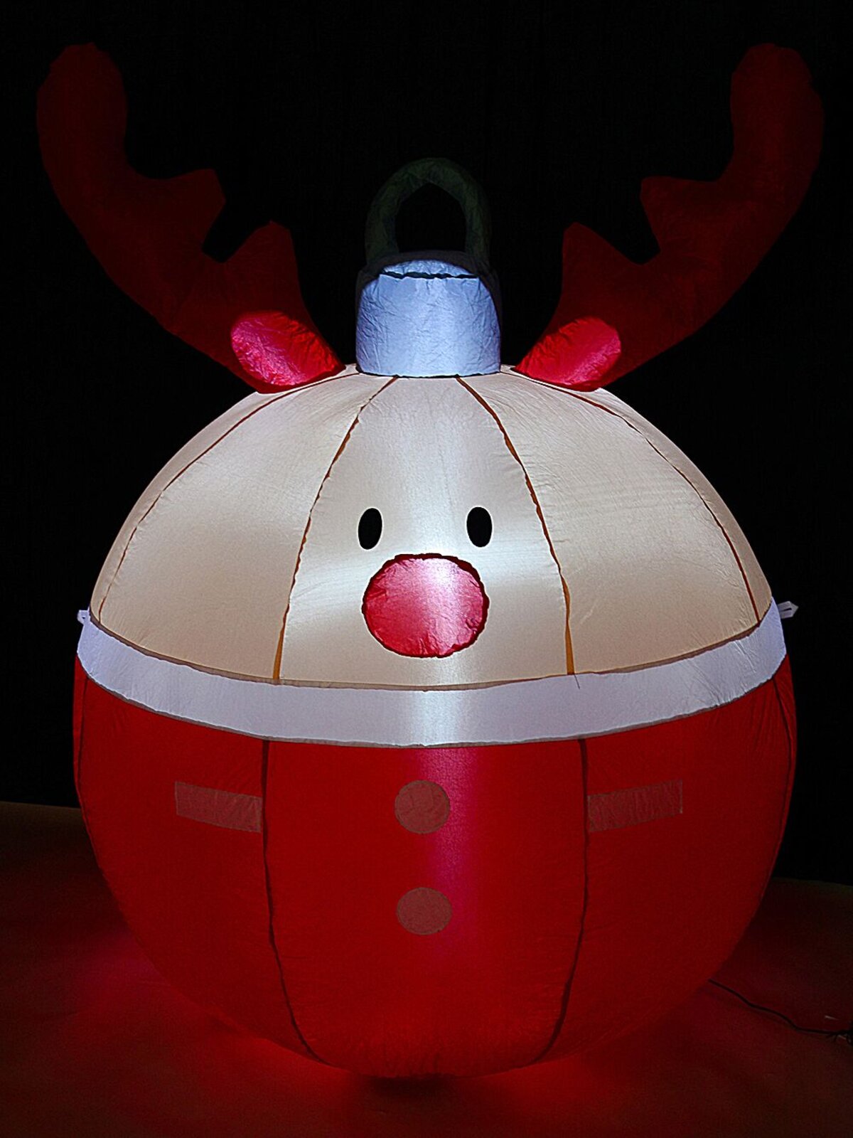Adorable Reindeer Bauble-Shaped Outdoor LED Christmas Inflatable | 1.2m — image 2