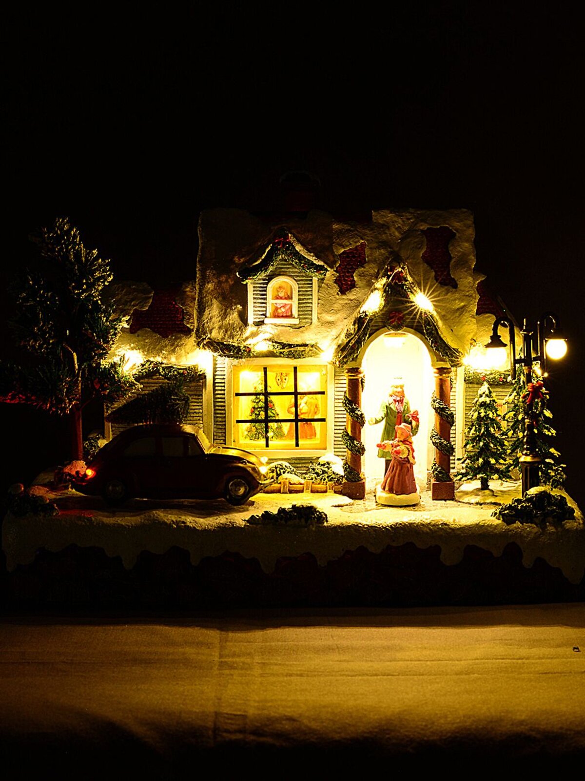 Animated Musical Home For Christmas With LED Car & Street Lamp | 30cm — image 5