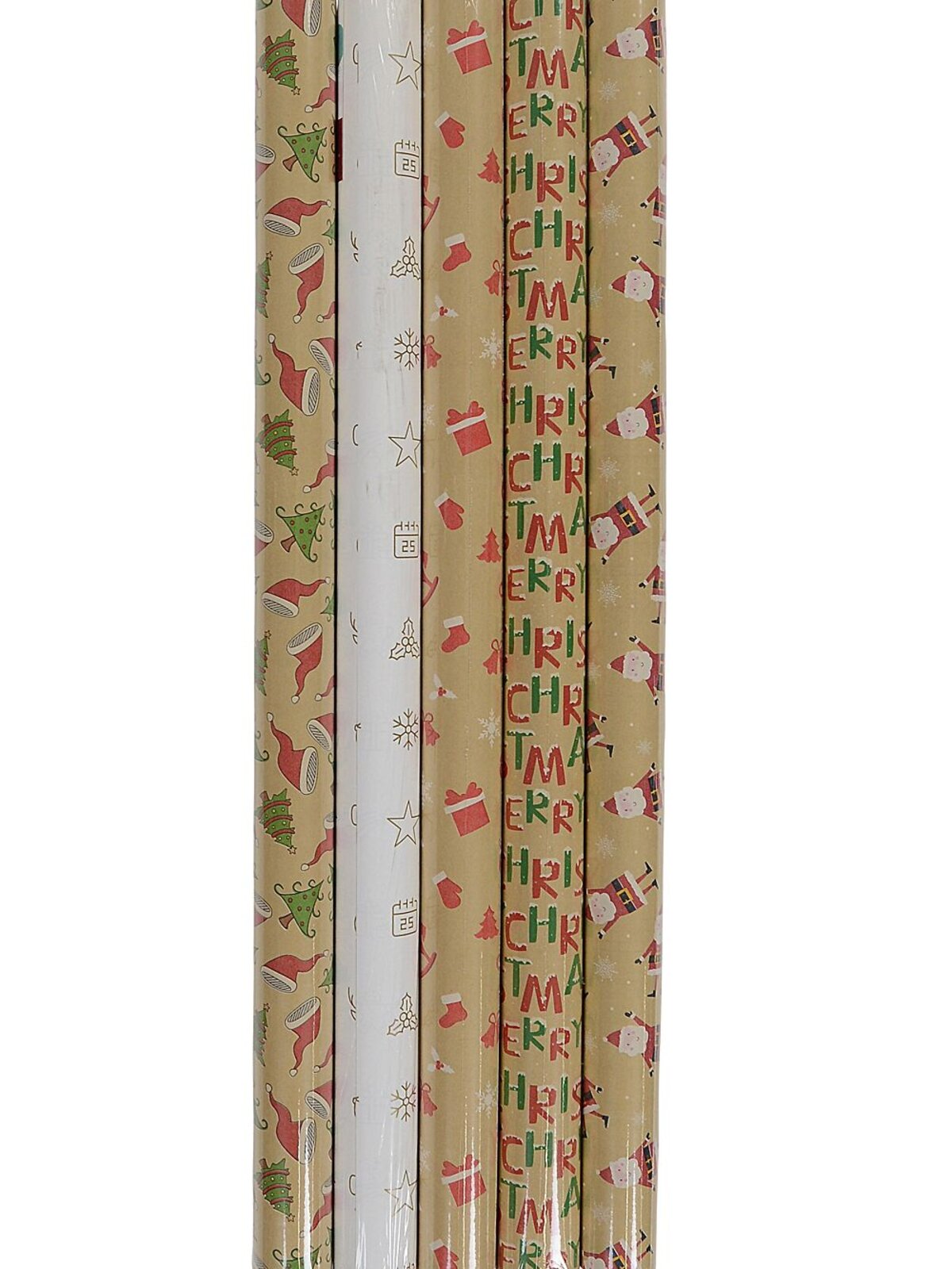 Assorted Santa & Christmas Motto Kraft Paper Gift Wrap | 3m x 70cm — image 2