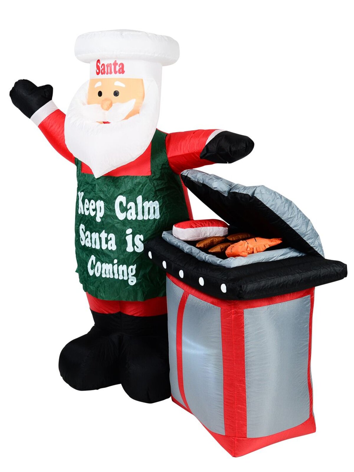 BBQ Keep Calm Santa Is Coming Illuminated Christmas Inflatable Display - 1.7m — image 2
