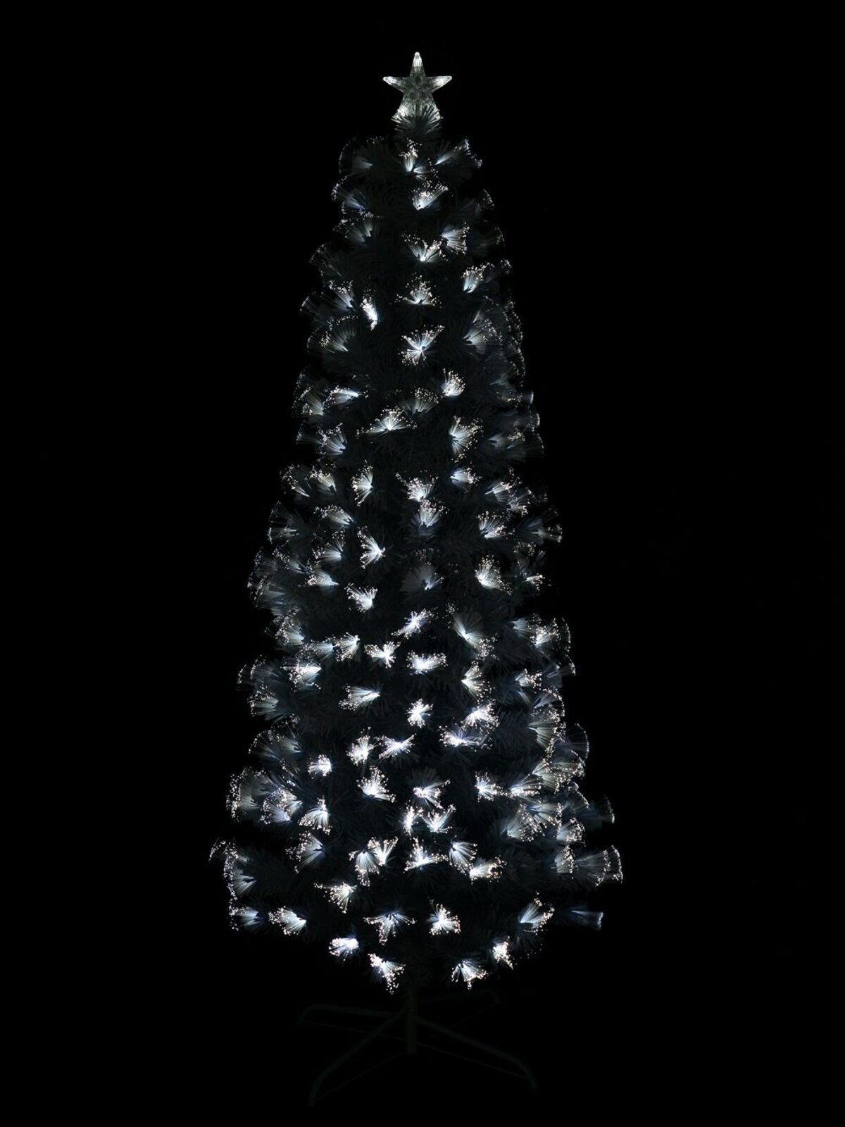 Blue & Cool White LED White Fibre Optic Christmas Tree - 90cm