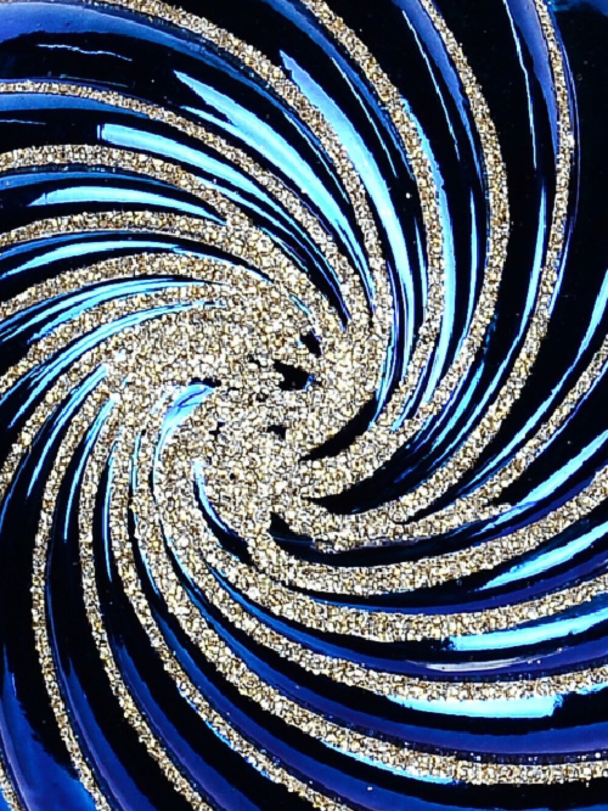 Blue Dynamic Signature Shiny Textured Whirlpool Glitter Bauble | 12cm — image 3