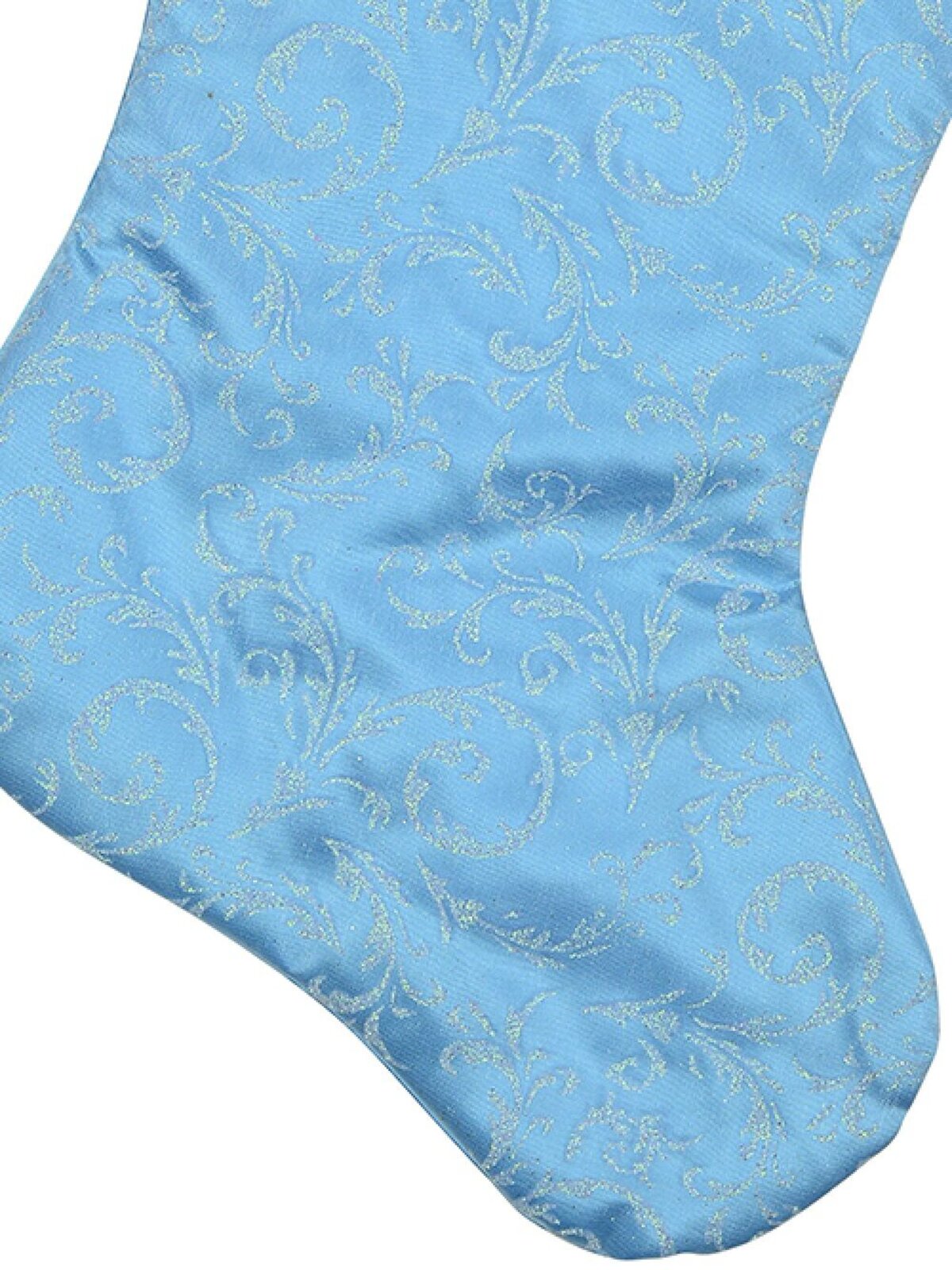 Blue With Light Blue Pattern Satin Christmas Stocking - 52cm — image 4