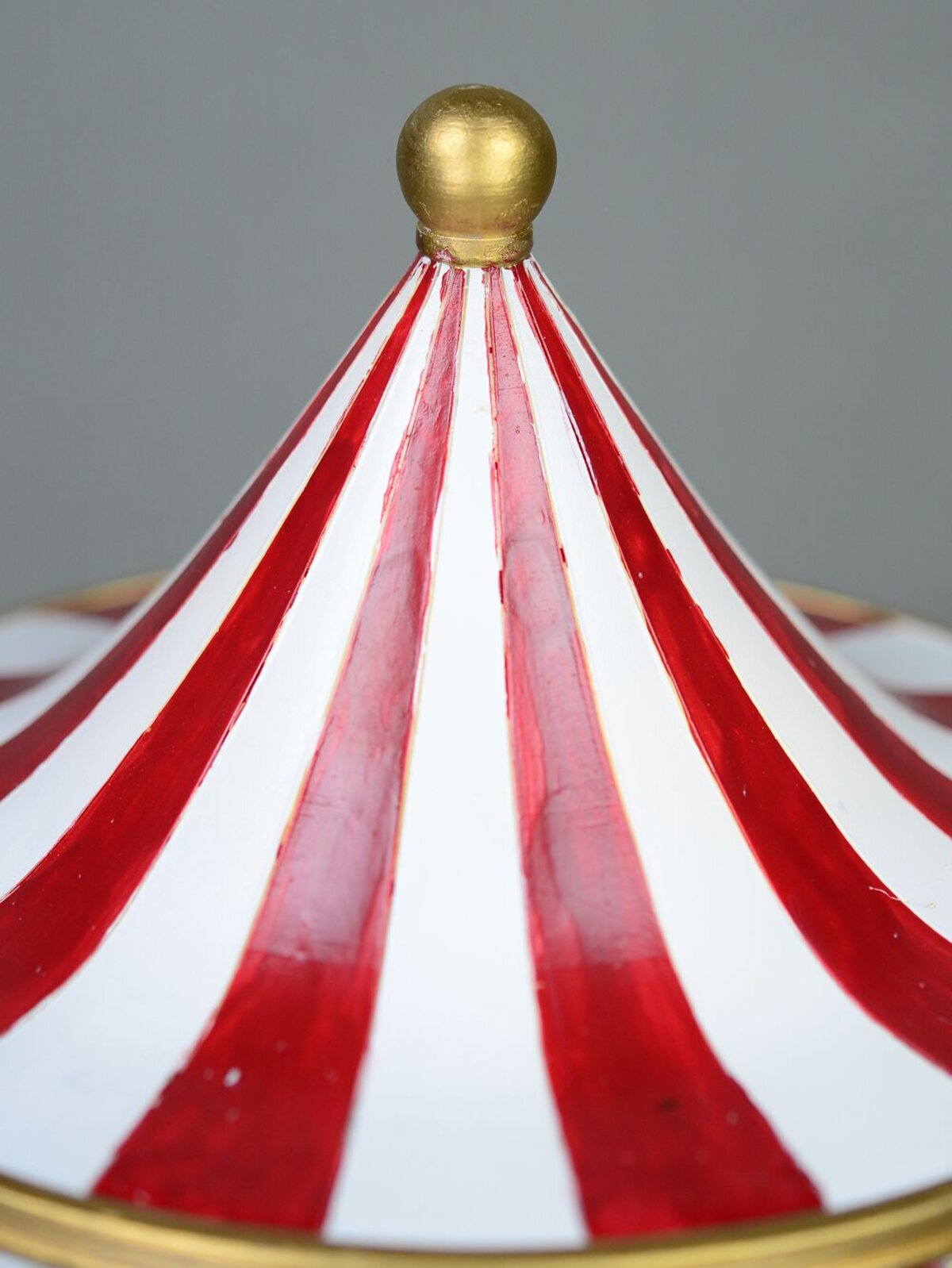 Carnival Themed Red & White Topped Merry-Go-Round - 26cm
