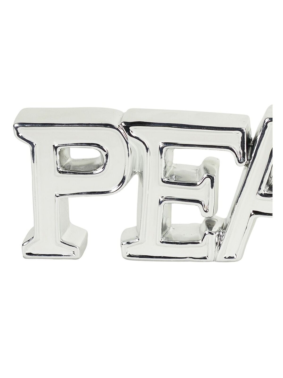 Ceramic White & Silver ' PEACE ' Freestanding Ornament - 38cm — image 2