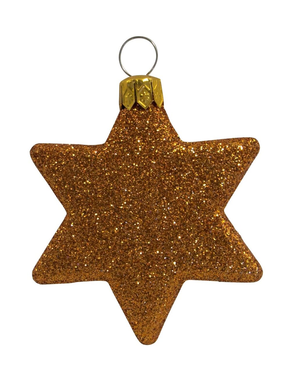 Chocolate, Bronze & Gold Glittered Star Decorations - 8 x 65mm 
