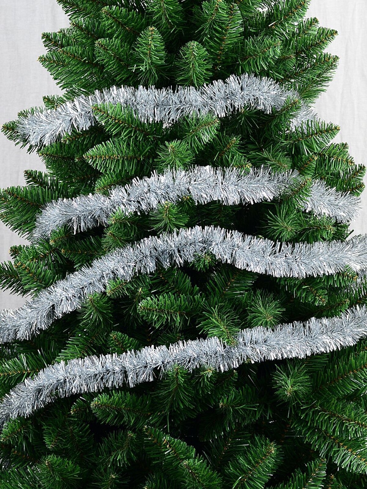 Classic 6ply Silver Metallic Fir Christmas Tinsel Garland | 5m x 50mm — image 2