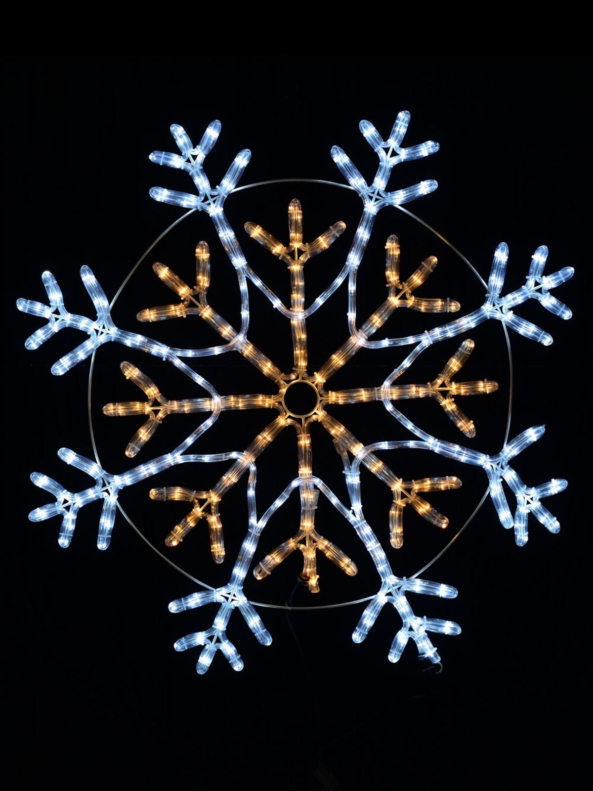Cool & Warm White LED Radiating Snowflake Rope Light Silhouette - 94cm