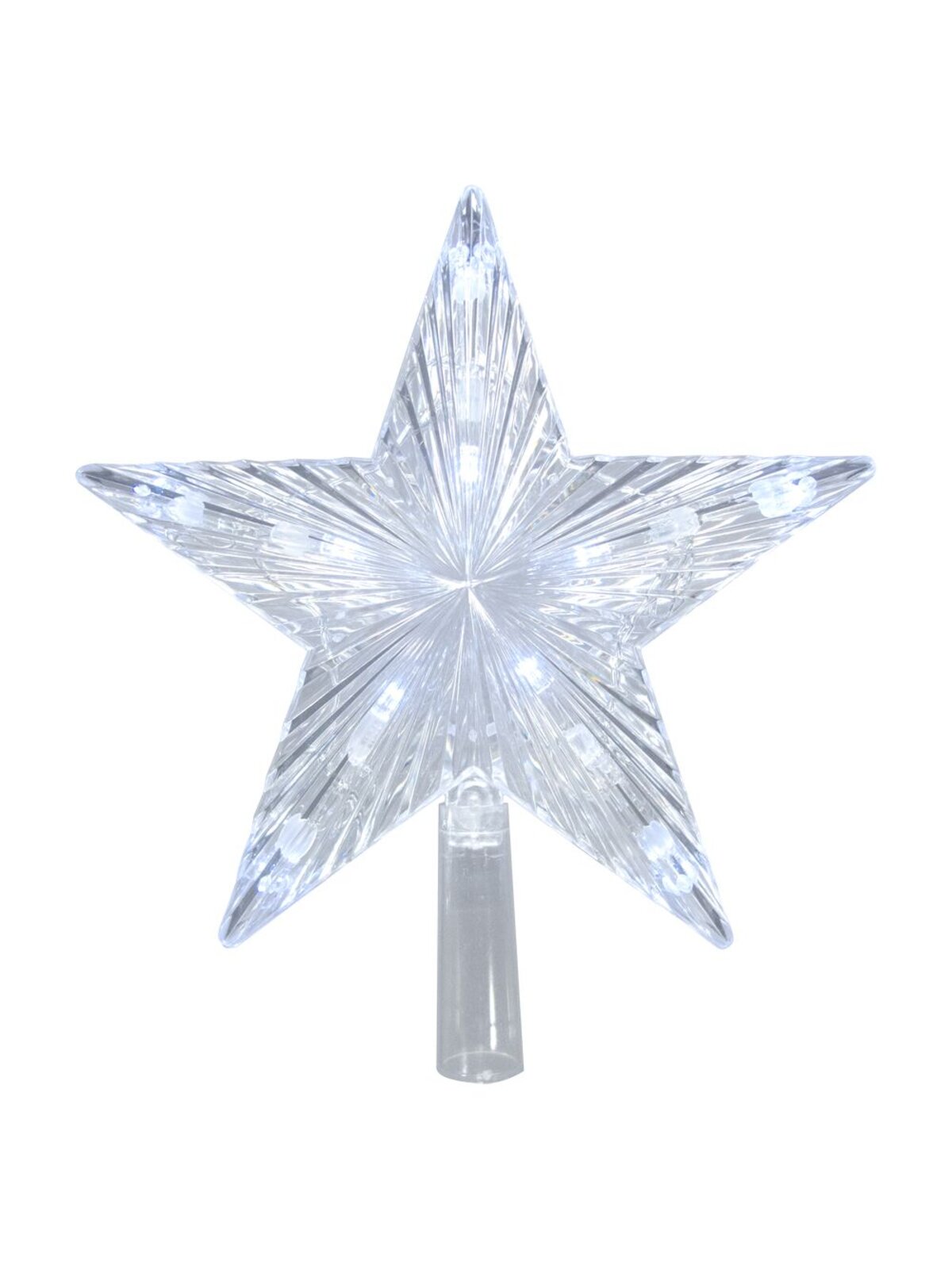 Cool White LED 3D Star Tree Top Decoration - 22cm