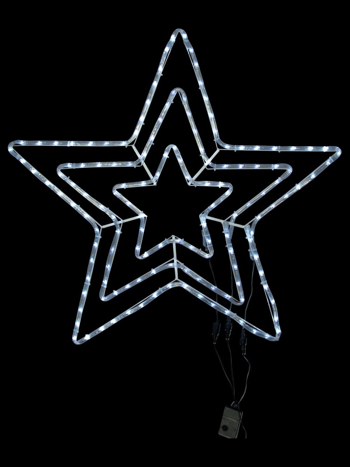 Cool White Triple Star LED Rope Light Silhouette - 80cm — image 3