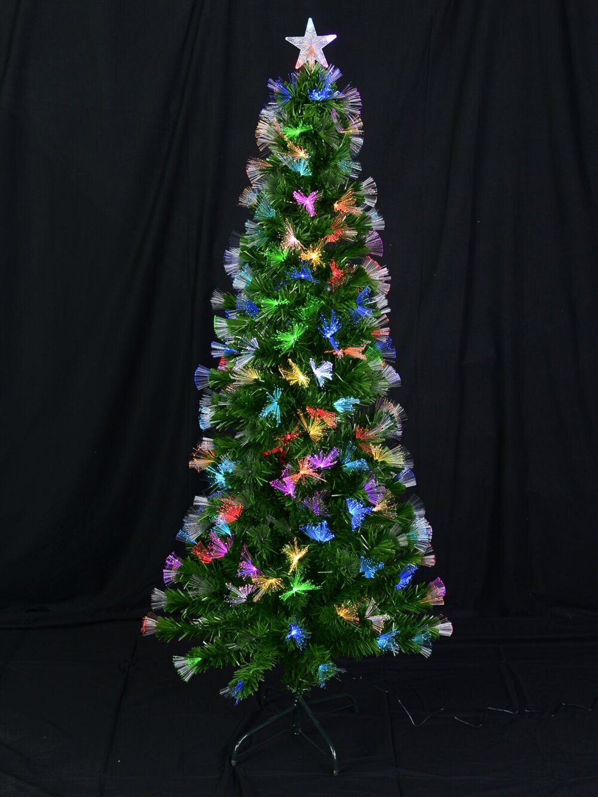 Fibre Optic Christmas Tree with Colour Changing LED Star - 1.8m