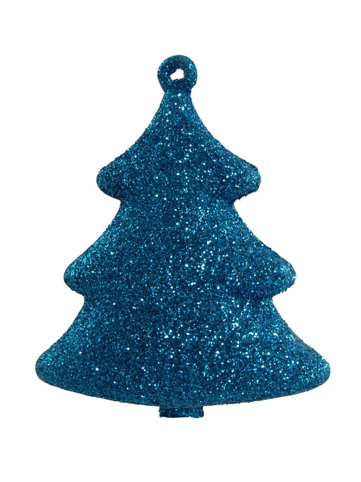 Glittered Turquoise & Silver 3D Tree Decorations - 4 x 70mm
