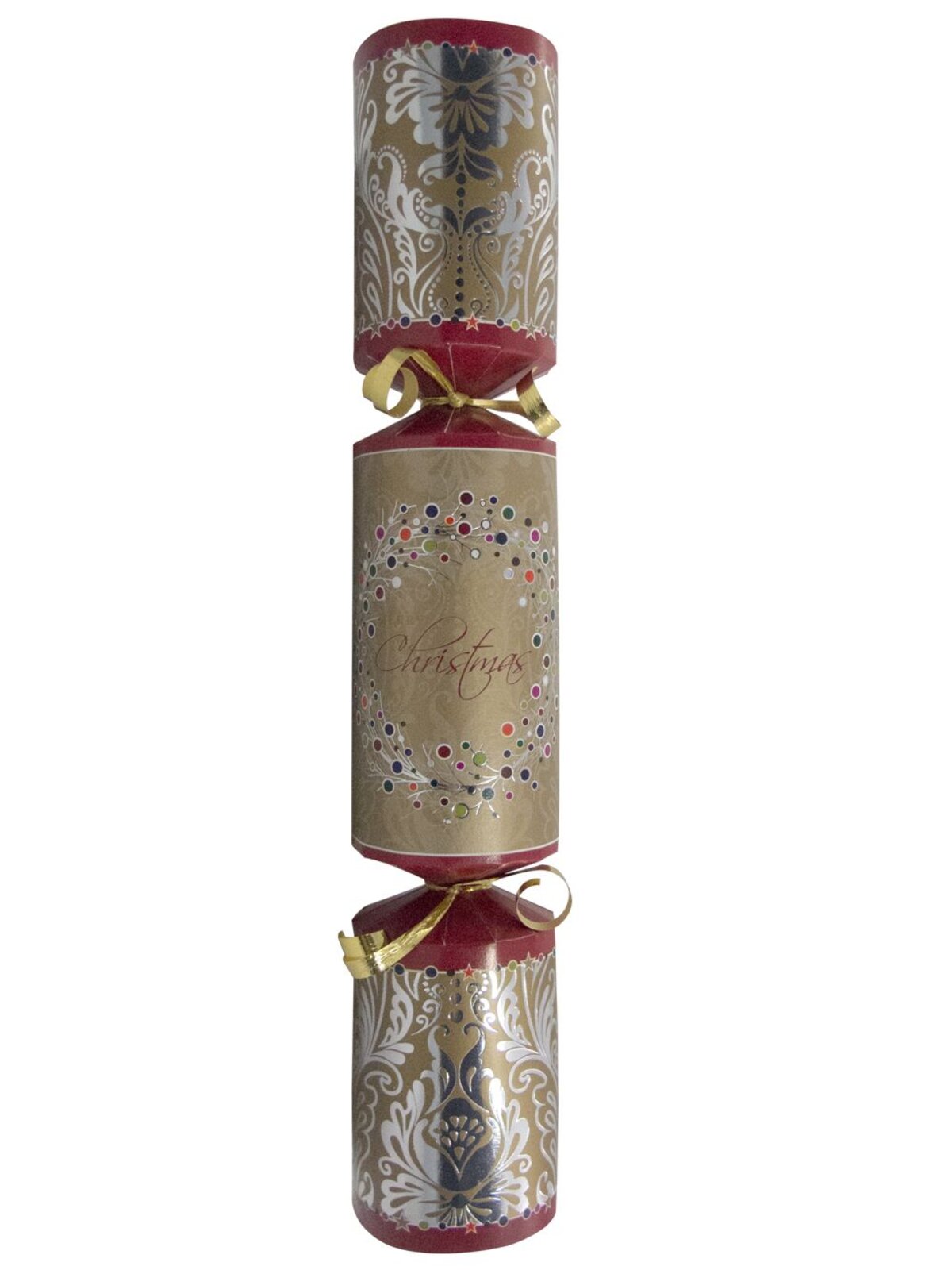 Gold & Burgundy With Wreath Bon Bons - 12 x 30cm